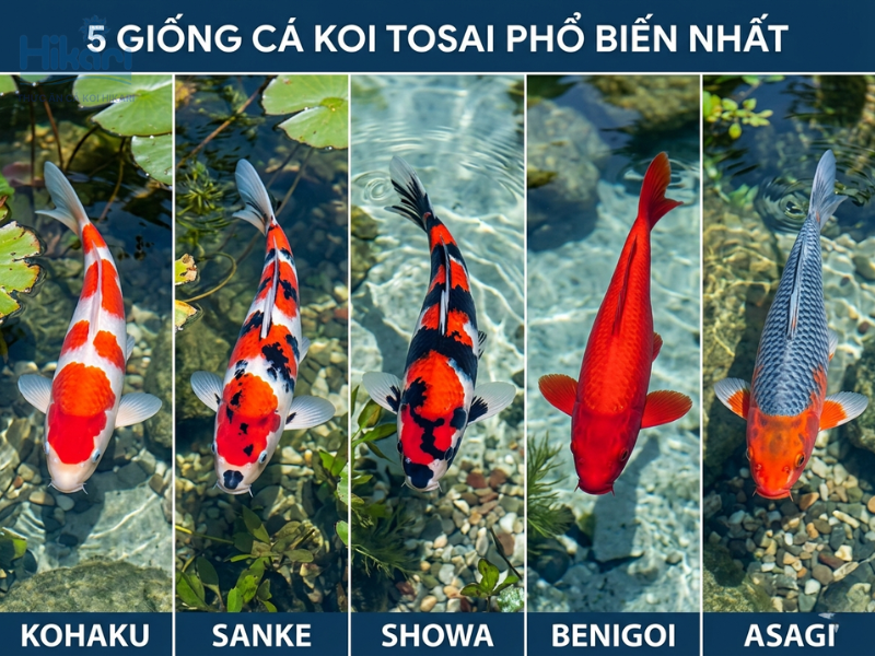 Cá koi tosai thường thay đổi màu sắc, nắm rõ đặc điểm từng giống giúp bạn chọn cá chất lượng