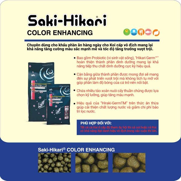 Saki-Hikari Color Enhancing: Dòng thức ăn lên màu cho cá Koi chuyên biệt từ Hikari