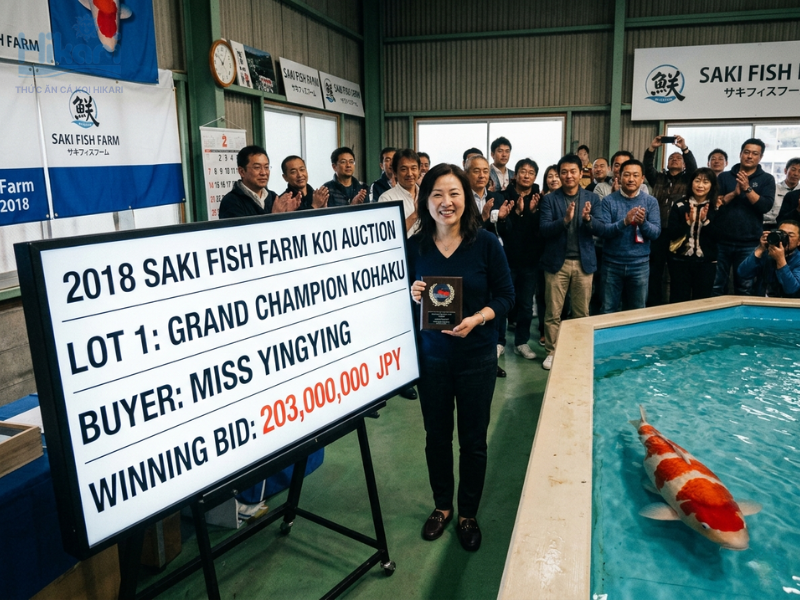 Khoảnh khắc chú cá S Legend chốt mức giá 1.8 triệu USD tại trang trại Saki Fish, Nhật Bản
