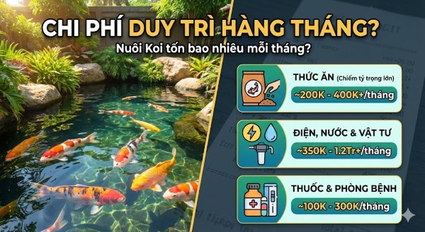 Chi phí nuôi cá Koi bao nhiêu? Bảng kê chi tiết cho người mới 8 Các khoản chi phí cố định hàng tháng để duy trì môi trường sống lý tưởng cho cá koi