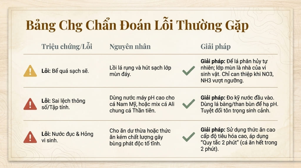 Các lỗi thường gặp khi mới chơi bể Biotope và cách xử lý