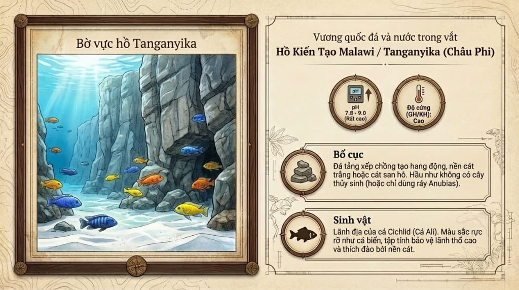 Biotope Hồ Malawi/Tanganyika (Vương quốc cá Cichlid)
