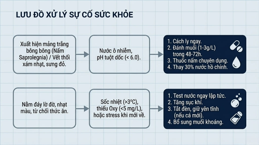 Các bệnh thường gặp ở cá nô lệ vàng và cách xử lý hiệu quả