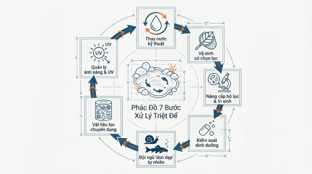 7 Cách làm trong nước hồ cá ngoài trời sạch trong vắt