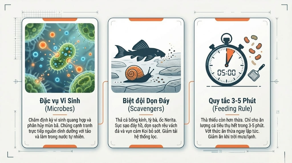 Kiểm soát lượng thức ăn cho cá vừa đủ