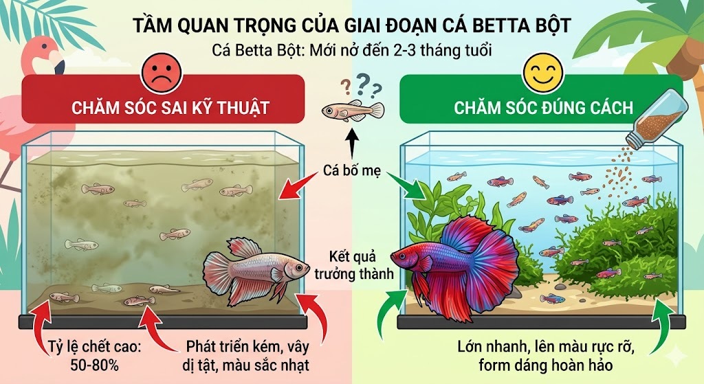 Cá betta bột là gì và tại sao giai đoạn này lại quan trọng nhất?