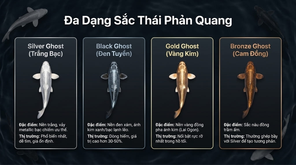 Phân loại Ghost Koi theo màu sắc