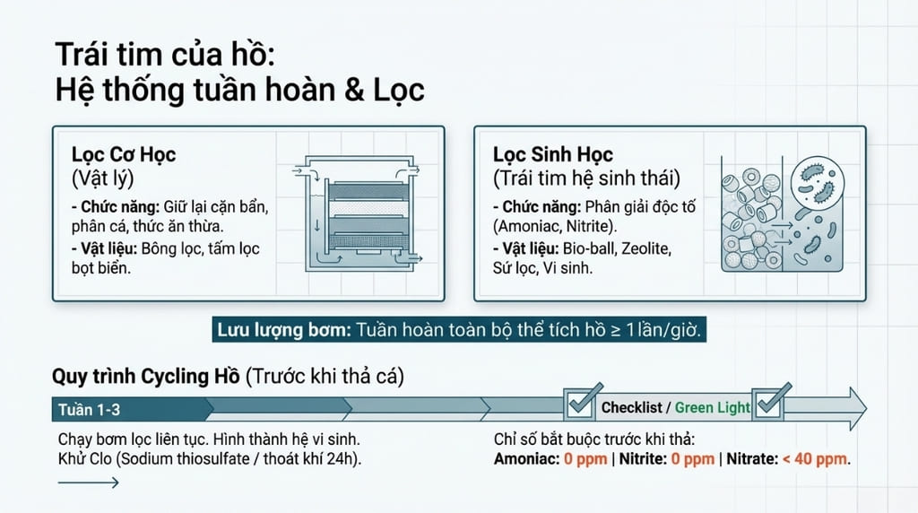 Hệ thống lọc: "Lá phổi" quyết định sức khỏe đàn cá