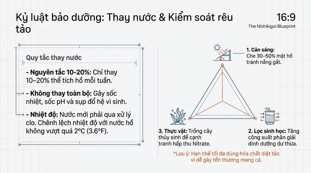 Kỹ thuật thay nước và kiểm soát rêu tảo