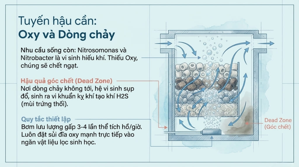 Yếu tố Oxy và dòng chảy: Tại sao vi sinh hiếu khí cần nhiều Oxy? Yếu tố Oxy và dòng chảy: Tại sao vi sinh hiếu khí cần nhiều Oxy?