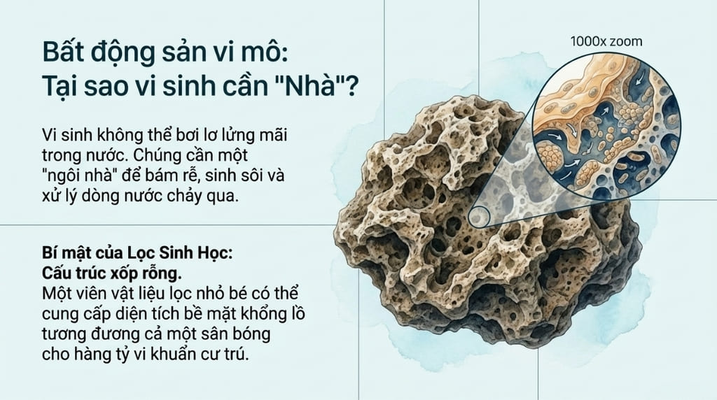 Thiết lập môi trường sống cho vi sinh phát triển (Giá thể vi sinh) Thiết lập môi trường sống cho vi sinh phát triển (Giá thể vi sinh)