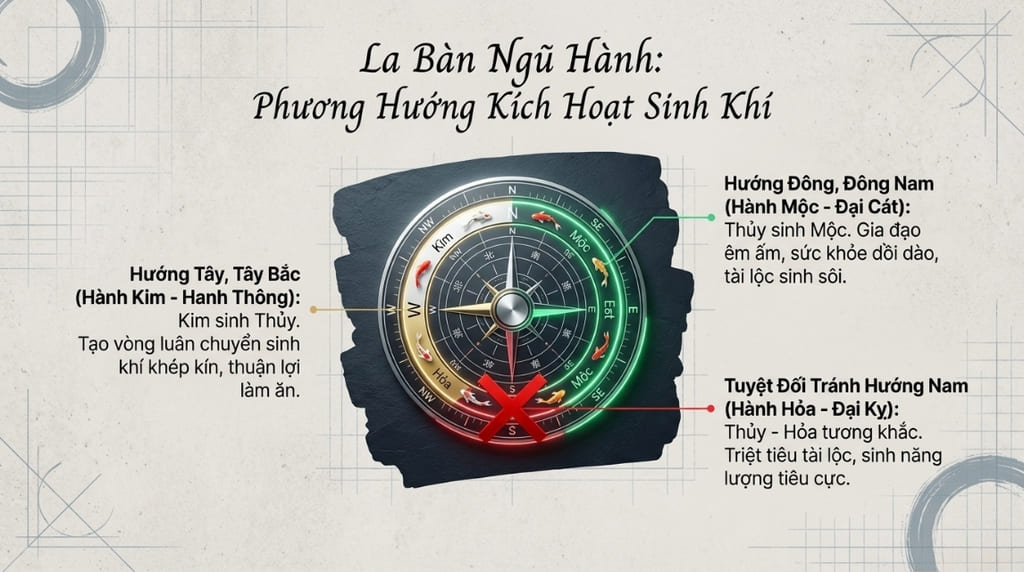 Phương hướng xây hồ cá tốt nhất