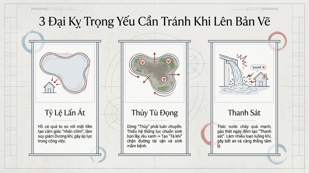 Những điều kiêng kỵ tuyệt đối khi xây hồ cá trước nhà