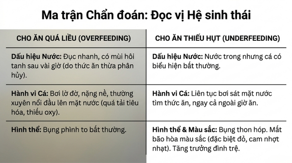Dấu hiệu nhận biết bạn đang cung cấp lượng thức ăn cho cá koi sai cách