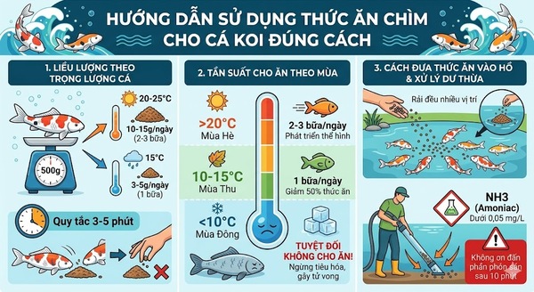 Hướng dẫn sử dụng thức ăn chìm cho cá đúng cách